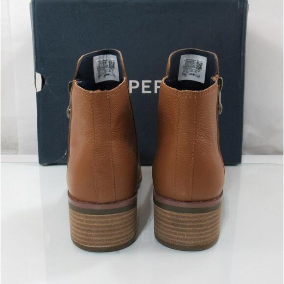 Women's Sperry Size 8.5 Seaport Storm 2.0 Booties Water Resistant Leather Tan - Picture 4 of 10